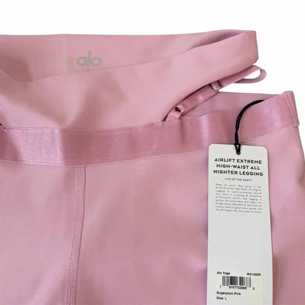 Alo Yoga Airlift Extreme High Waist All Nighter Legging Sugarplum Pink Sz Large